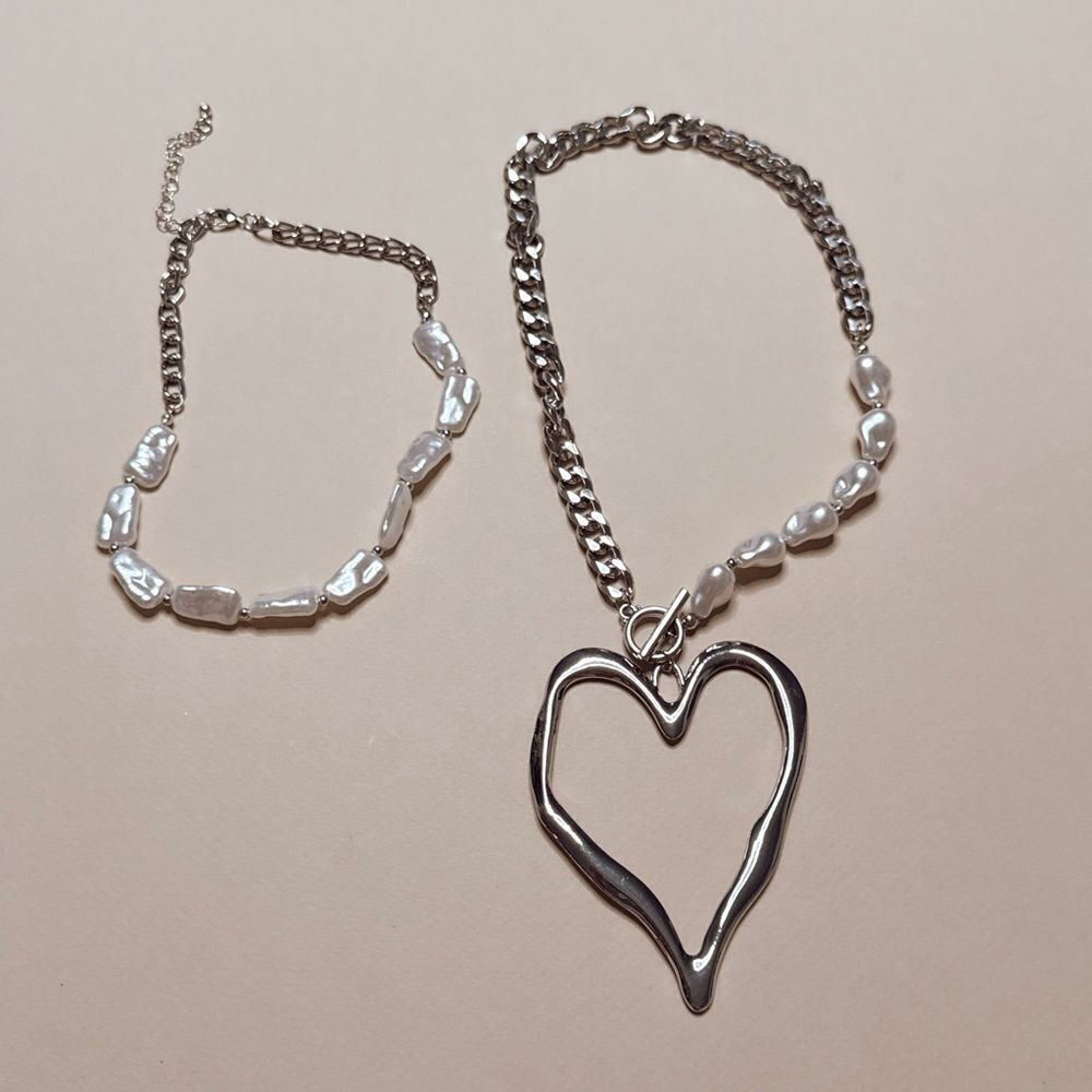 Silver Heart Pendant Necklace S957 - Picture 3 of 4